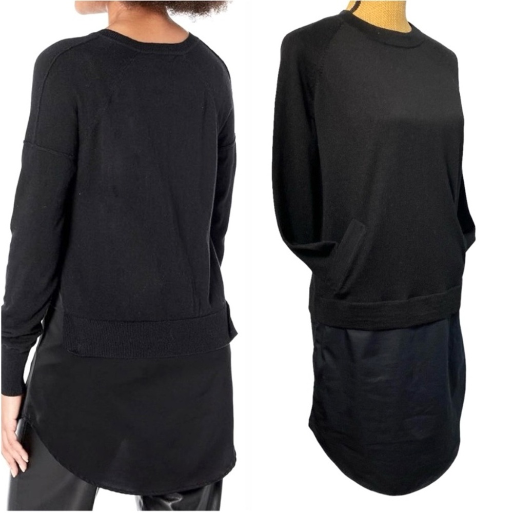 COS Black Wool/Cotton Career Basic Minimalist Sweater Dress Tunic XS/TP